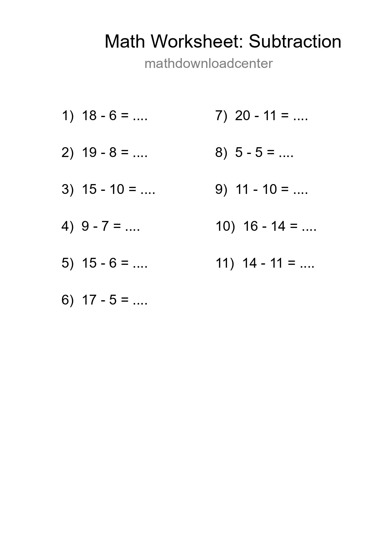 Free 11 Subtraction Math Worksheet For Grade 2 With Answers - Part 129
