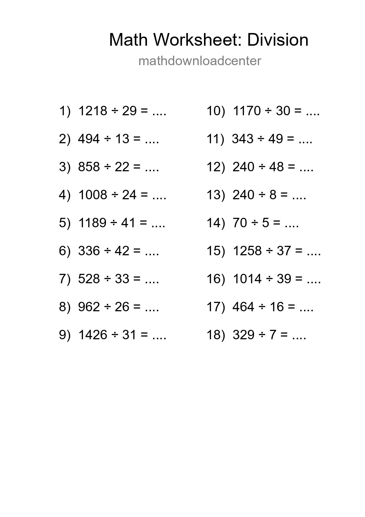 Free 18 Division Math Worksheet For Grade 2 - Part 224