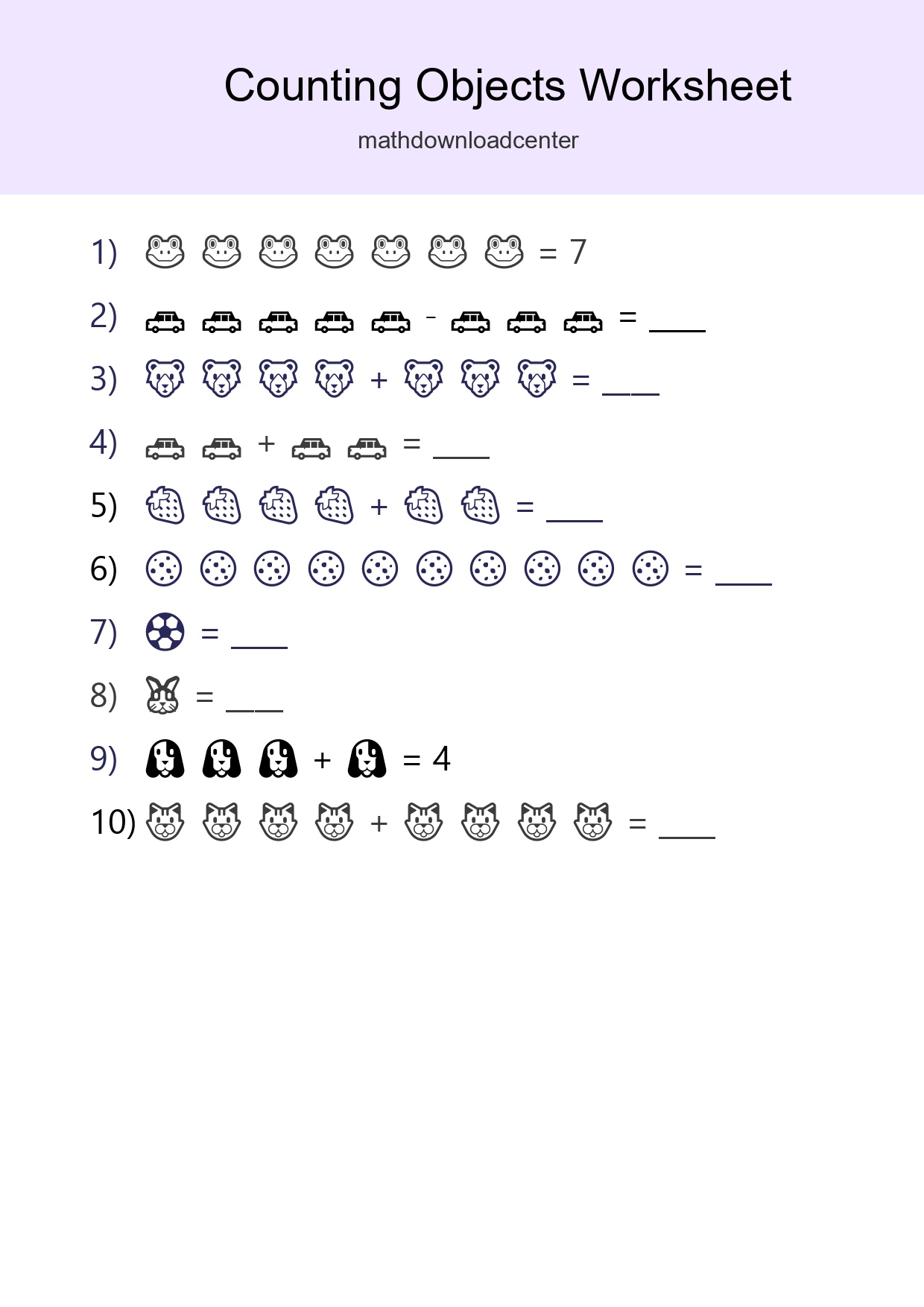 Free Counting Objects Worksheet For Kindergarten - Part 256
