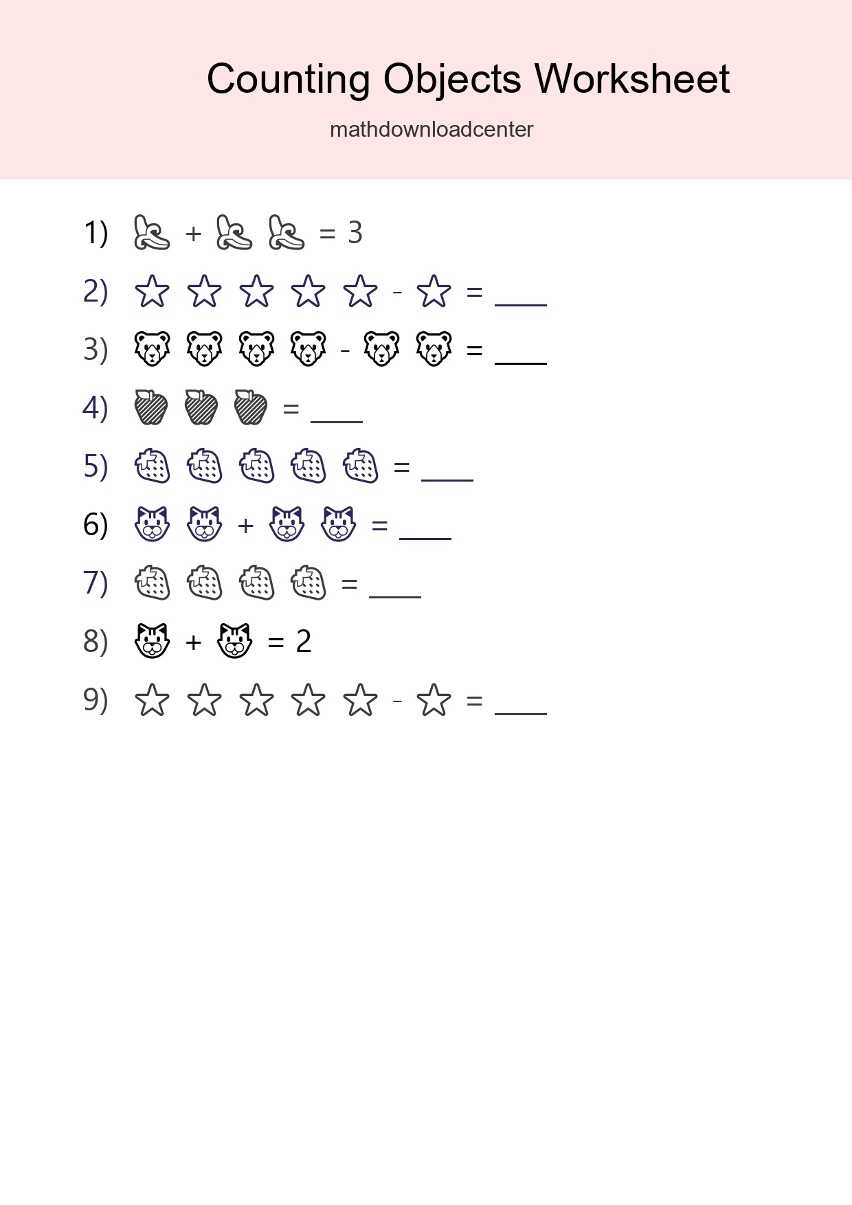 Free Counting Objects Worksheet For Pre-K Printable - Part 102