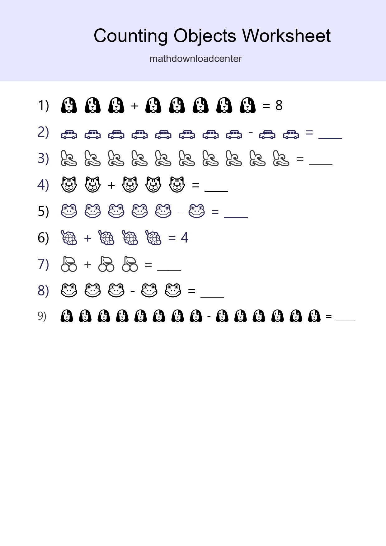 Learn Counting With Pictures Worksheet (Kindergarten) - Part 146