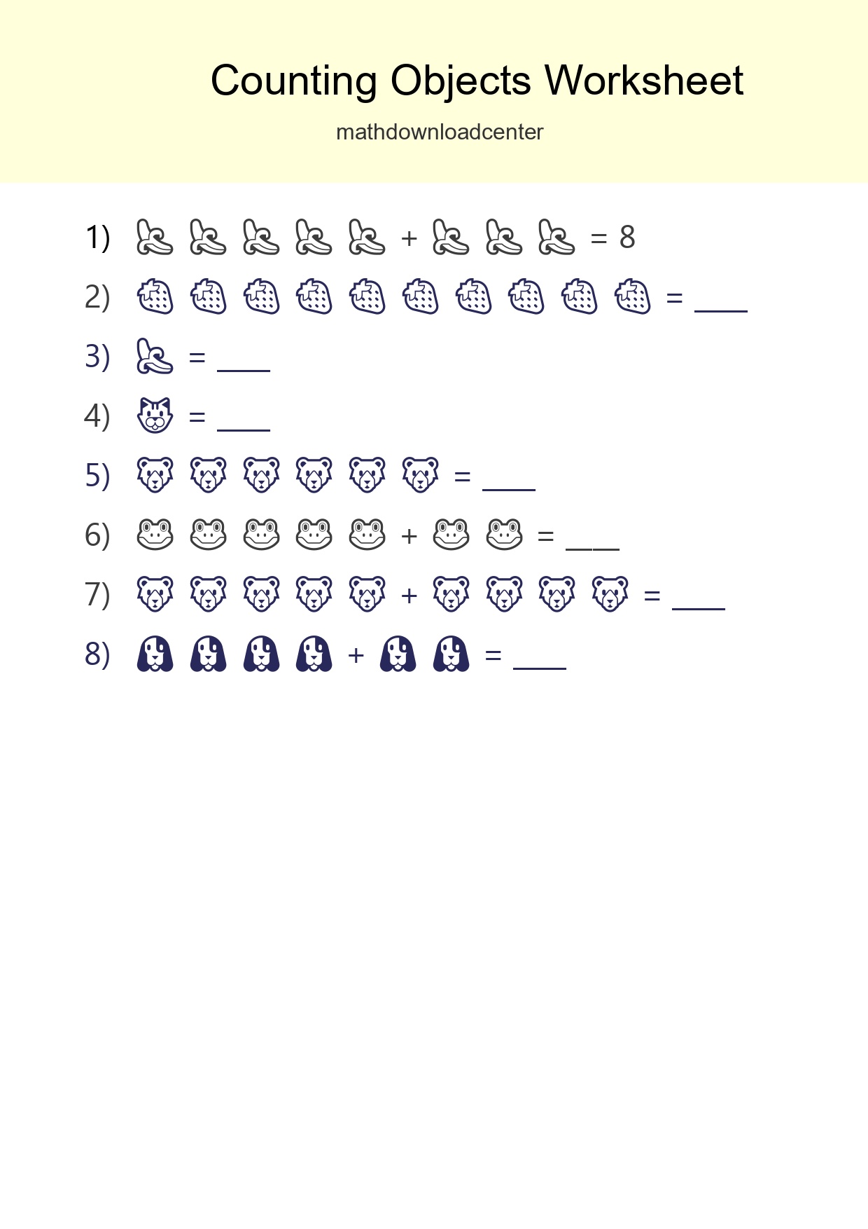 Learn Counting With Pictures Worksheet (Kindergarten) - Part 157