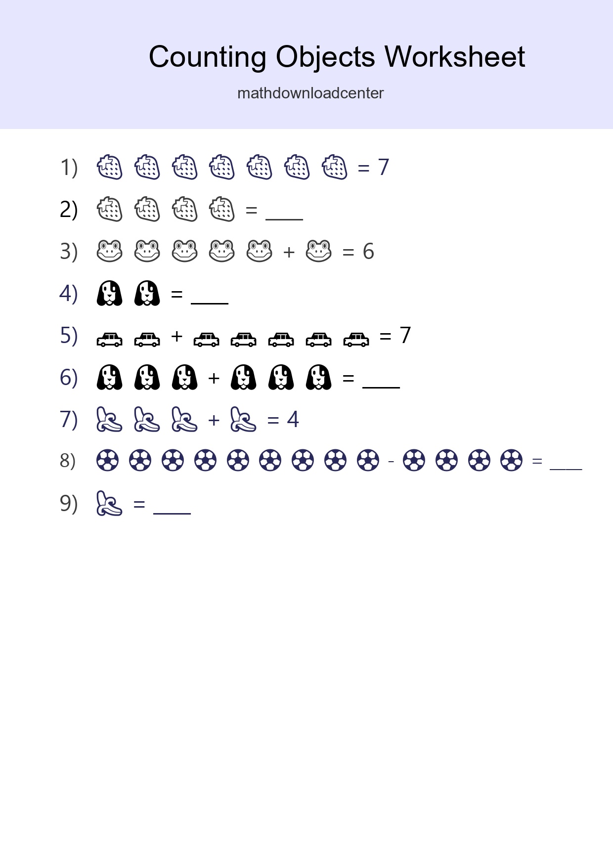 Learn Counting With Pictures Worksheet (Kindergarten) - Part 234