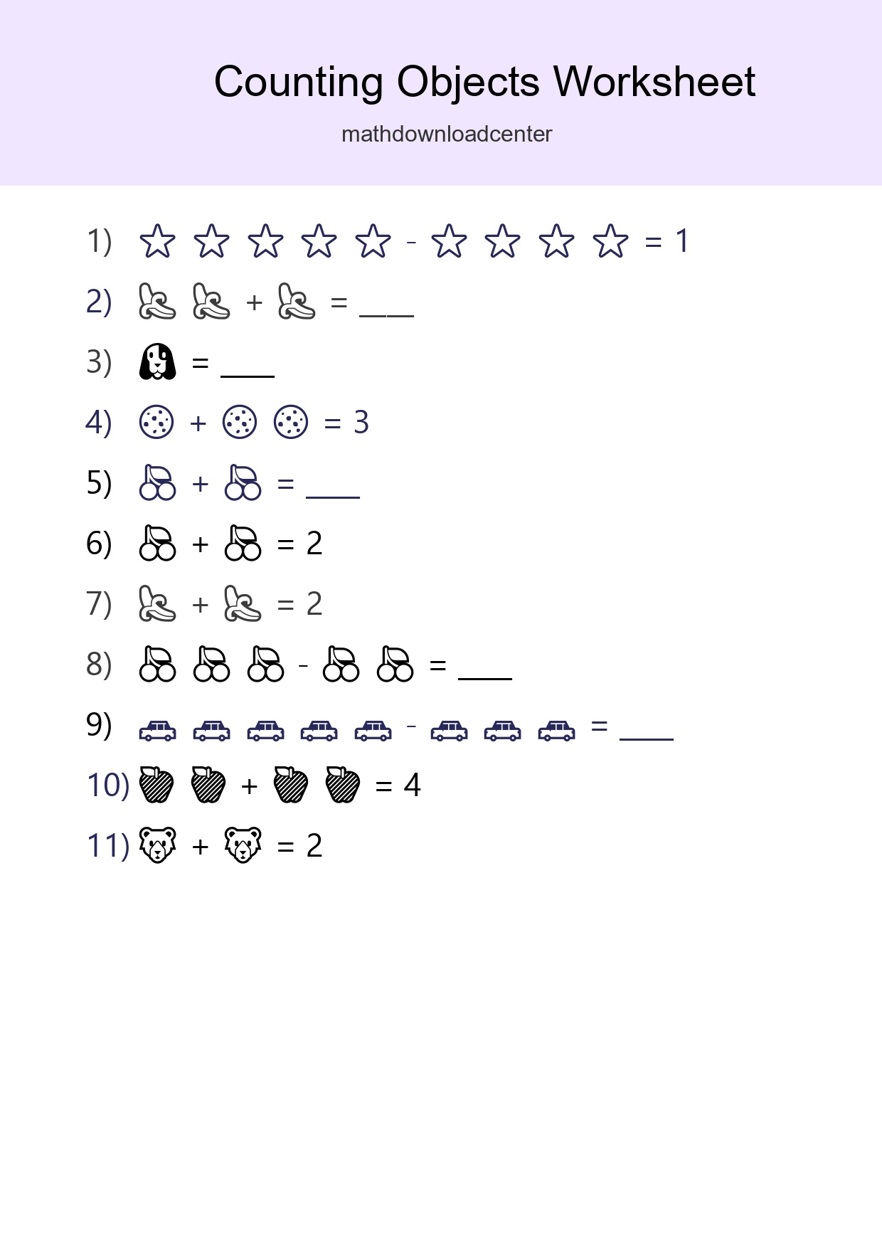 Learn Counting With Pictures Worksheet (Pre-K) - Part 212