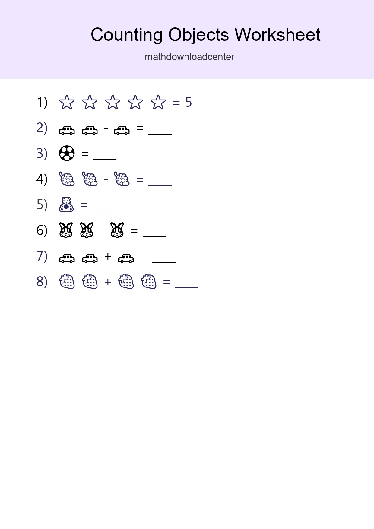 Learn Counting With Pictures Worksheet (Pre-K) - Part 58