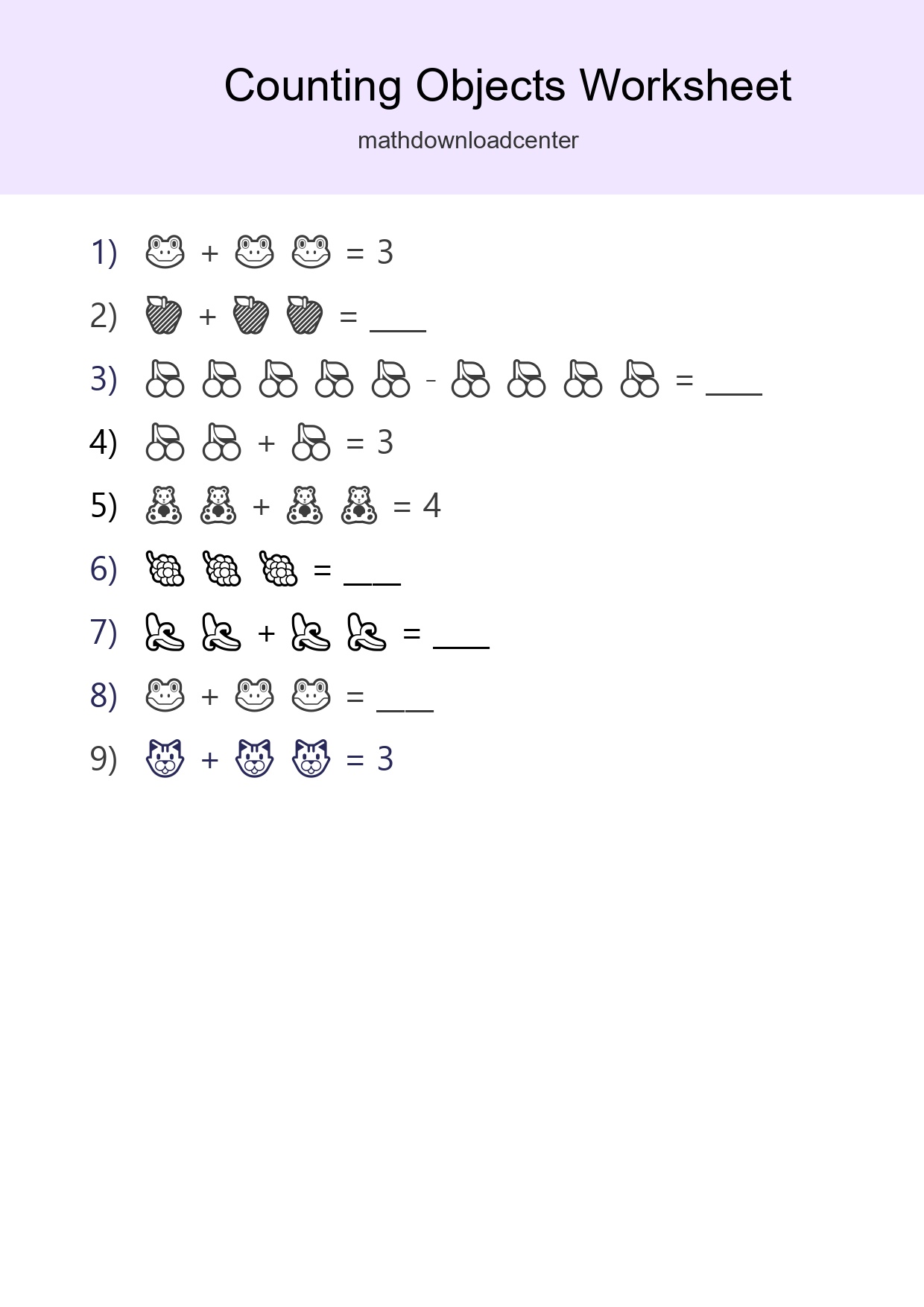 Learn Counting With Pictures Worksheet (Pre-K) - Part 91