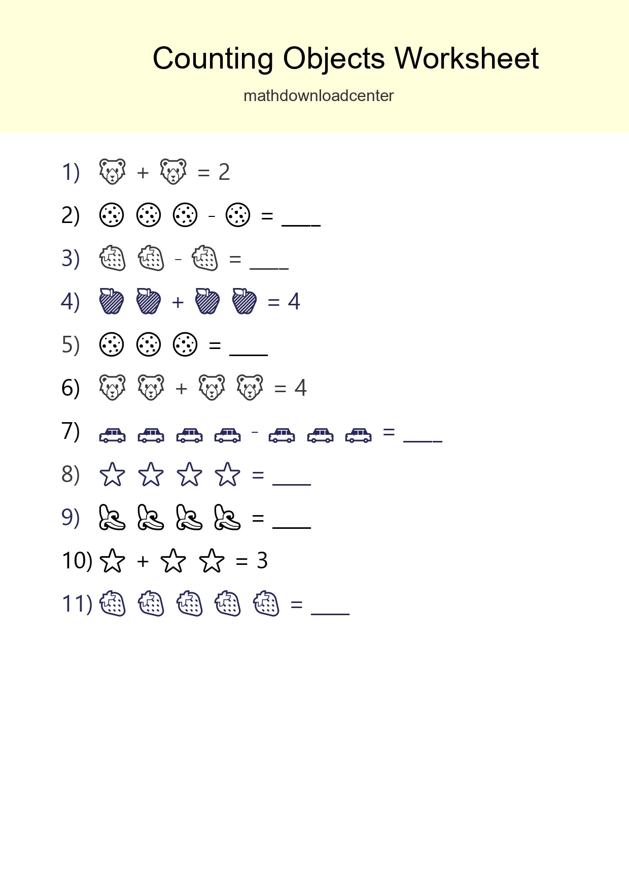 Pre-K Count The Objects Worksheet - Part 190
