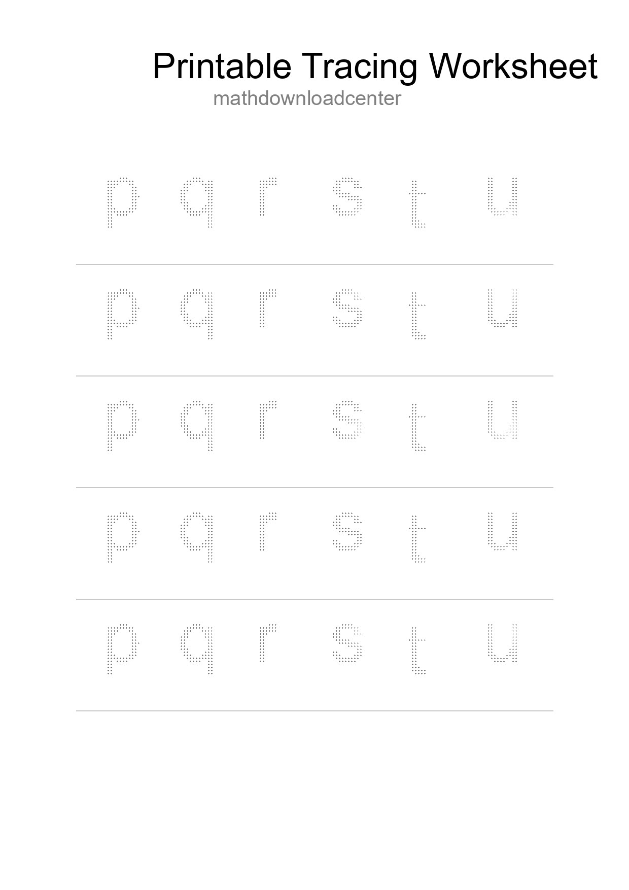 Printable Tracing Worksheet For Kids - Part 296